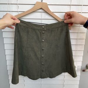 Abercrombie & Fitch Army Green button up skirt, size 0